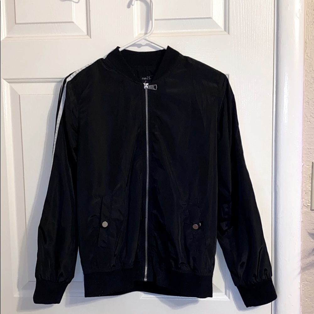 White Striped Black Jacket